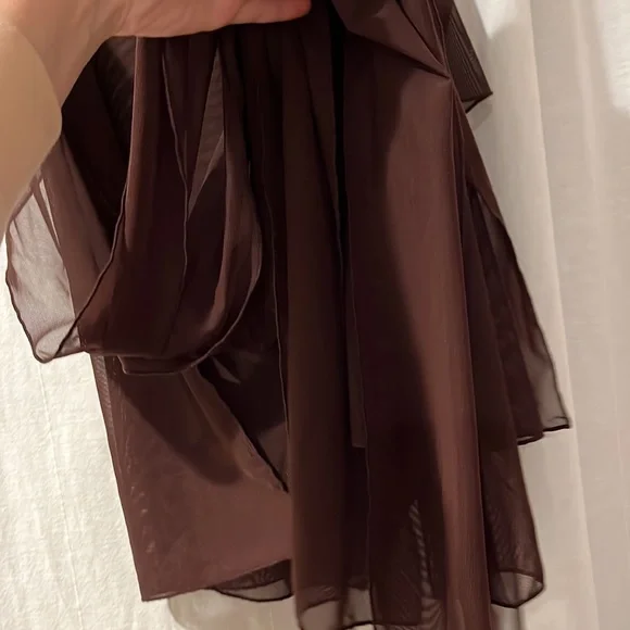 Kim Shui Brown Wrap Top - Picture 10 of 16